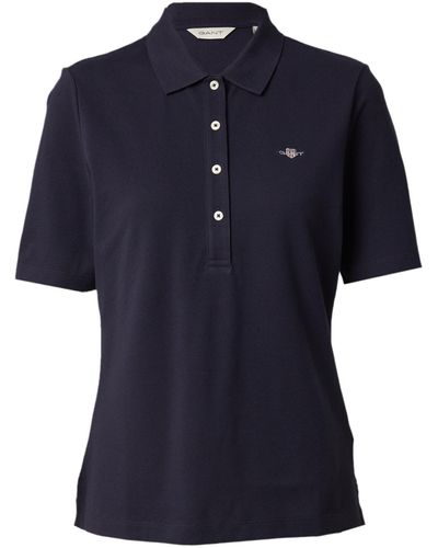GANT T-Shirt (1-tlg) Stickerei, Plain/ohne Details - Blau