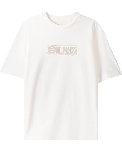Bershka T-shirt 'one piece' - Weiß