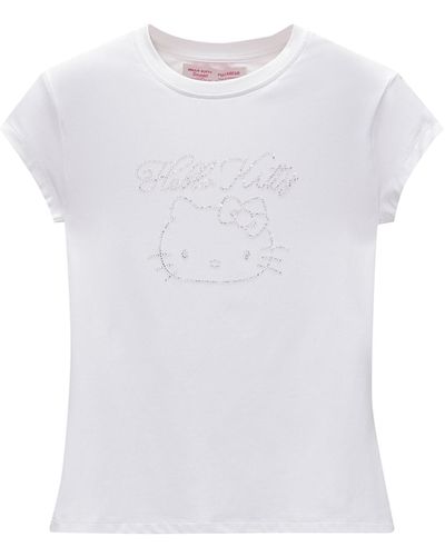 Pull&Bear T-shirt 'hello kitty' - Weiß