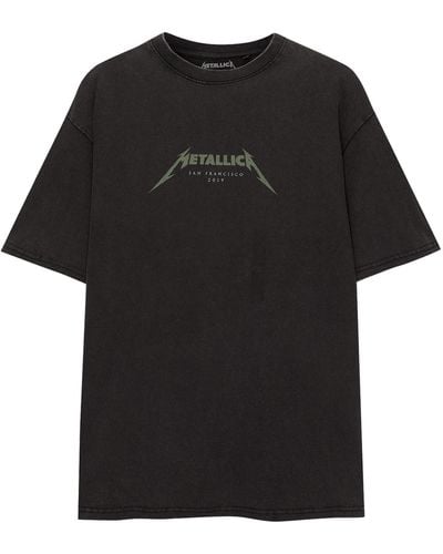 Pull&Bear T-shirt 'metallica' - Schwarz