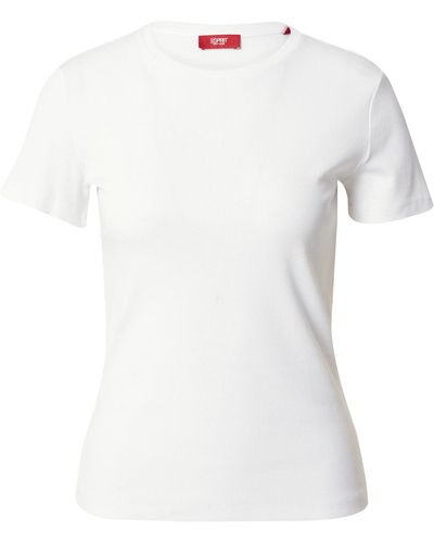 Esprit T-Shirt aus Baumwolljersey mit Rundhalsausschnitt (1-tlg) - Weiß