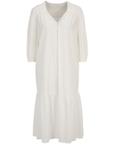 Tamaris Volantkleid mit V-Ausschnitt - Weiß