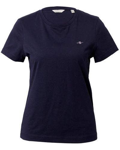GANT T-Shirt (1-tlg) Stickerei, Weiteres Detail - Blau