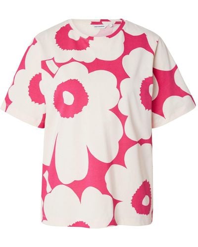 Marimekko T-shirt 'tunnit unikko' - Pink
