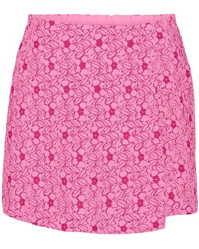Vero Moda Shorts SONEY (1-tlg) Spitze, Wickel-Design - Pink
