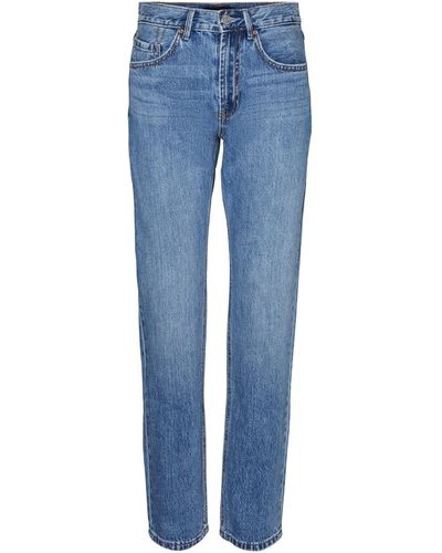 Vero Moda High-waist-Jeans VMHAILEY HR STRAIGHT DNM JNS LI3107 NOOS - Blau