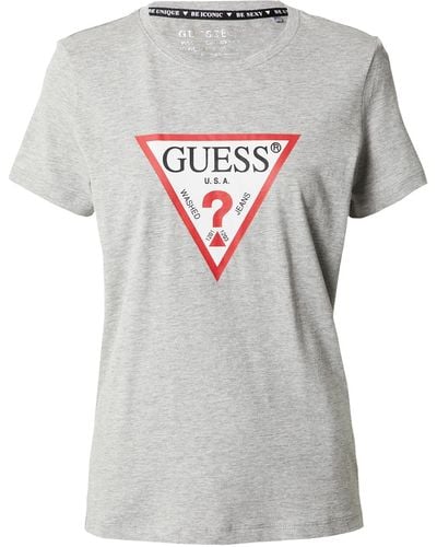 Guess T-Shirt (1-tlg) Plain/ohne Details - Grau