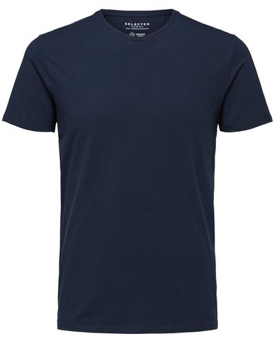 SELECTED T-Shirt - Blau
