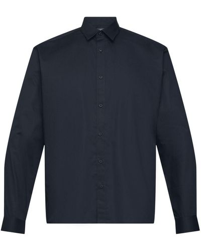 Esprit Businesshemd Hemd mit schmaler Passform - Blau