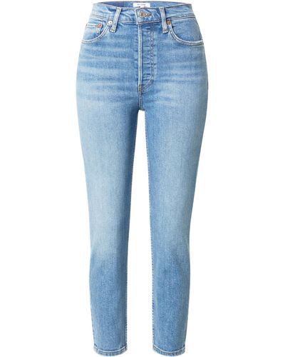 RE/DONE Jeans '90s high rise ankle crop' - Blau