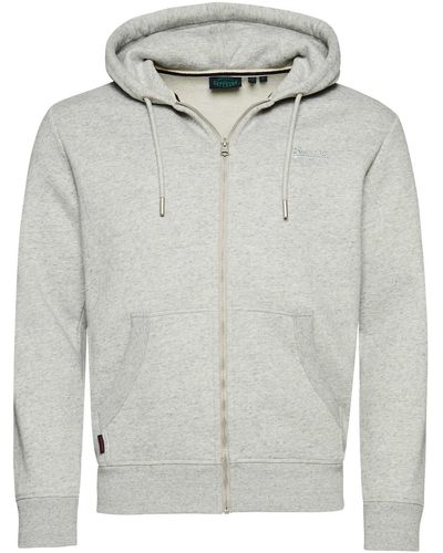 Superdry Sweatshirt Zipper ESSENTIAL LOGO ZIP HOODIE Athletic Grey Marl - Grau