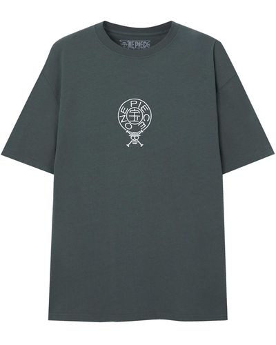 Pull&Bear T-shirt 'mc one piece' - Grau
