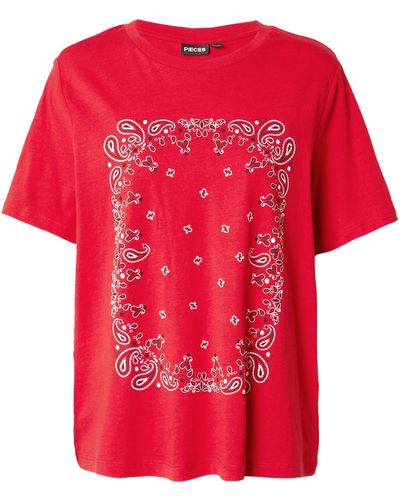 Pieces T-shirt 'pcaddysan' - Rot