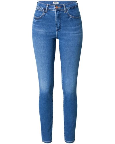 Wrangler Jeans 'high skinny' - Blau