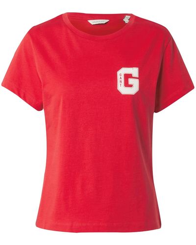 GANT T-Shirt (1-tlg) Plain/ohne Details - Rot