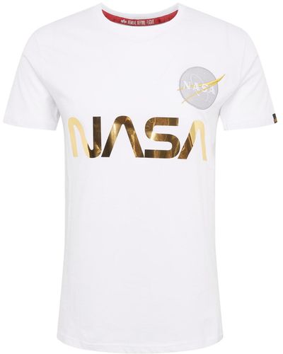 Alpha Industries Shirt 'nasa reflective' - Weiß