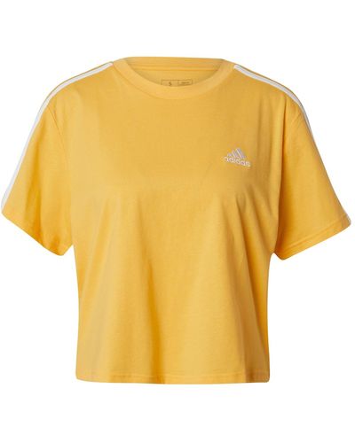 adidas Funktionsshirt 'essentials 3- stripes' - Gelb