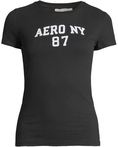 Aéropostale T-shirt 'aug aero ny 87' - Schwarz