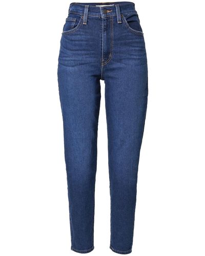 Levi's Jeans 'high waisted mom jean dark indigo - worn in' - Blau