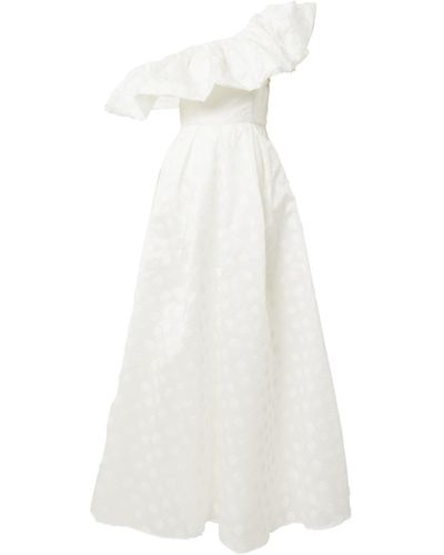 True Decadence Abendkleid (1-tlg) Falten, Volant - Weiß