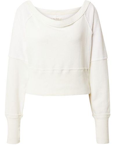 Free People Sweatshirt 'last minute' - Weiß