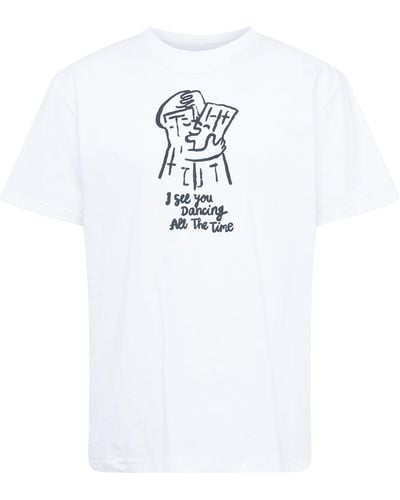 CLEPTOMANICX T-shirt 'dancing towers' - Weiß
