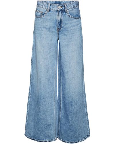 Vero Moda Weite Jeans Annet (1-tlg) Plain/ohne Details - Blau