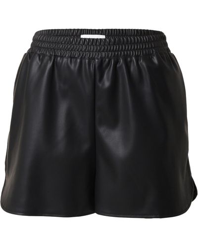 TOPSHOP – laufshorts aus kunstleder - Schwarz