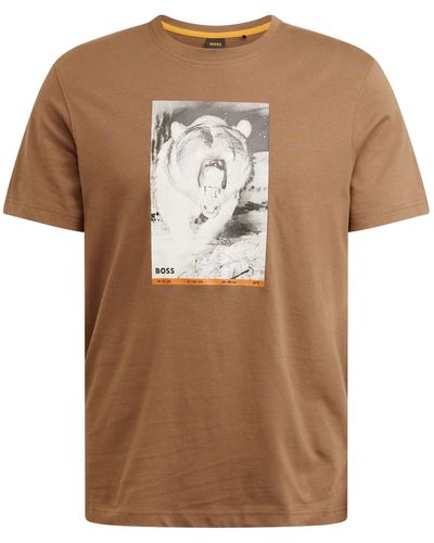 BOSS T-shirt 'wilds' - Braun