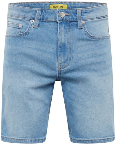 Only & Sons Shorts 'weft' - Blau