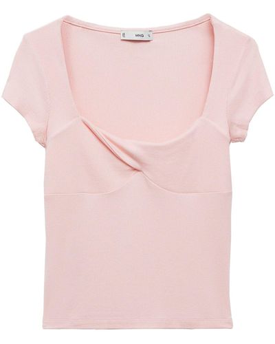 Mango T-shirt 'besti' - Pink