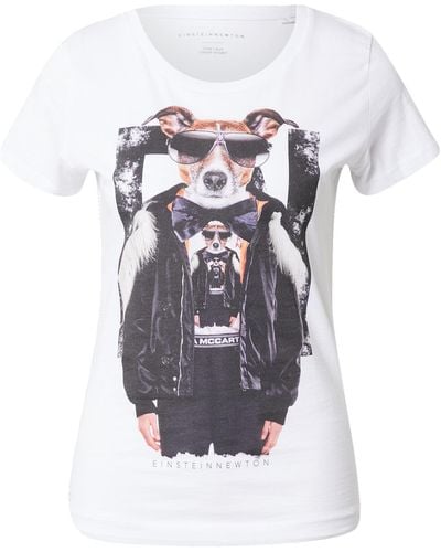 EINSTEIN & NEWTON T-shirt 'bomber dog' - Weiß