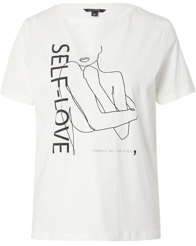 Comma, T-shirt - Weiß