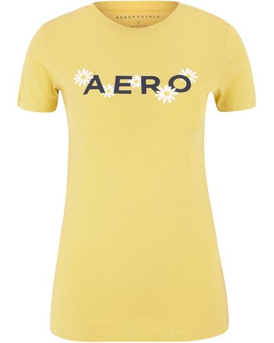 Aéropostale T-shirt 'daisys' - Gelb
