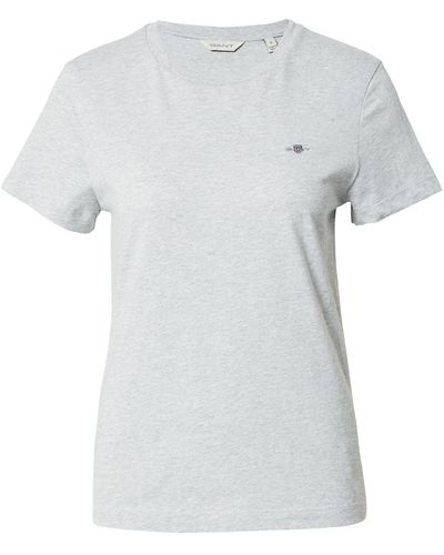 GANT T-Shirt (1-tlg) Stickerei, Weiteres Detail - Weiß