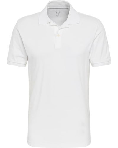 Gap Poloshirt 'v-solid pique polo' - Weiß