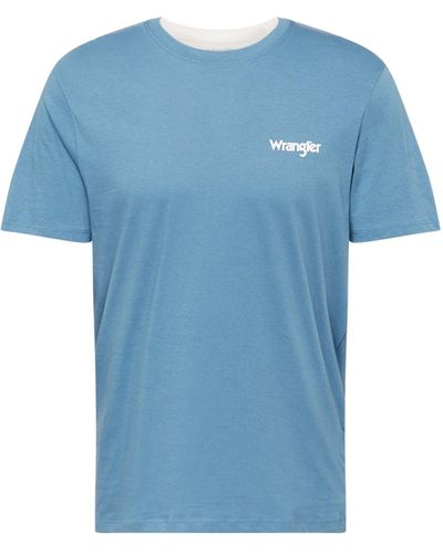 Wrangler T-shirt 'sign off tee' - Blau
