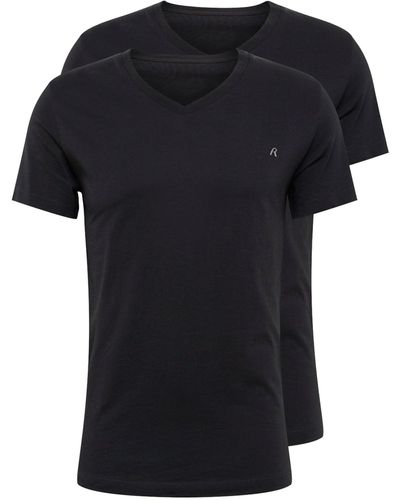 Replay T-Shirt Basic V-Ausschnitt (2-tlg. - Schwarz