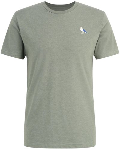 CLEPTOMANICX T-shirt 'embro gull' - Grün