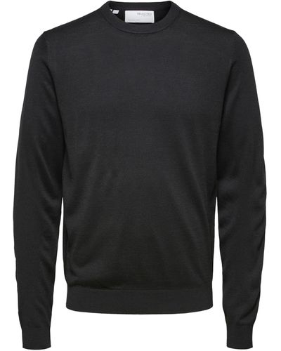 SELECTED Pullover 'town' - Schwarz