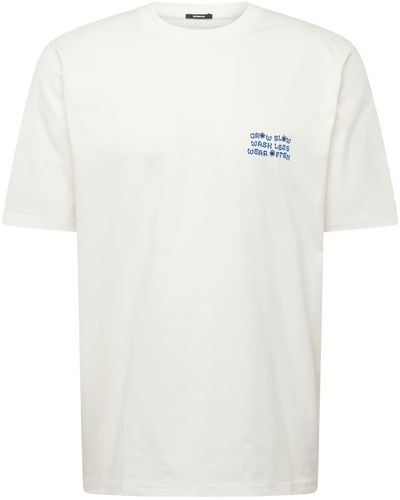 Denham T-shirt 'grow slow flower' - Weiß