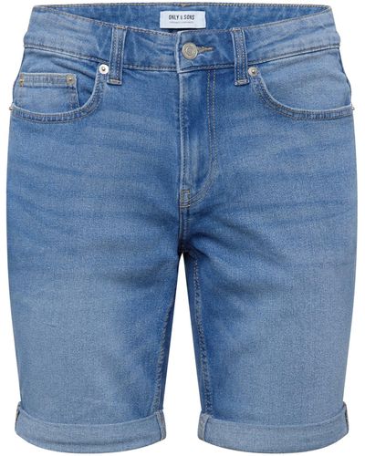 Only & Sons Shorts 'ply 9289' - Blau