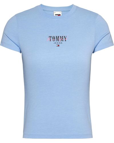 Tommy Hilfiger T-Shirt TJW SLIM ESSNTL LOGO 1 TEE EXT Große Größen - Blau