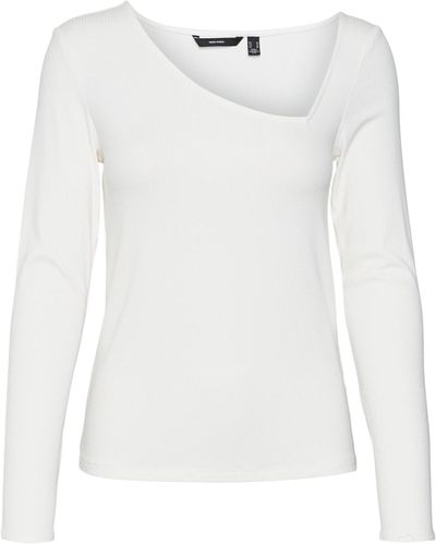 Vero Moda Langarmshirt CARINA (1-tlg) Plain/ohne Details, Weiteres Detail - Weiß