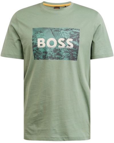 BOSS T-shirt 'building' - Grün