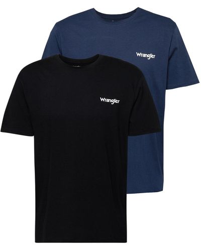 Wrangler T-shirt 'sign off tee' - Blau
