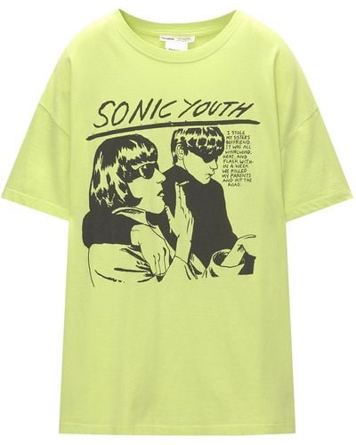 Pull&Bear T-shirt 'sonic youth' - Gelb