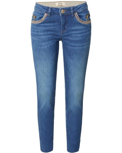 Mos Mosh 7/8-Jeans (1-tlg) Pailletten - Blau