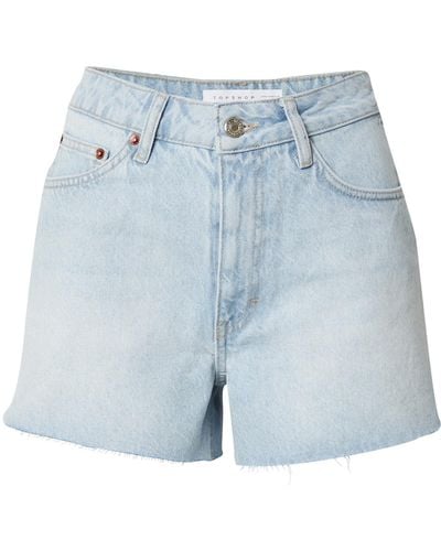 TOPSHOP – mom-shorts mit a-linien-schnitt aus denim - Blau