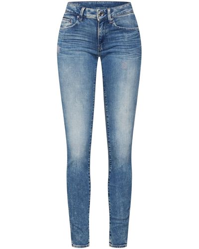 G-Star RAW Midge Zip Mid-Waist Skinny Jeans - Blau